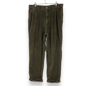 Vintage Corduroy Pants Men Tapered Leg Brown Cuffed Grunge Slouchy Casual School